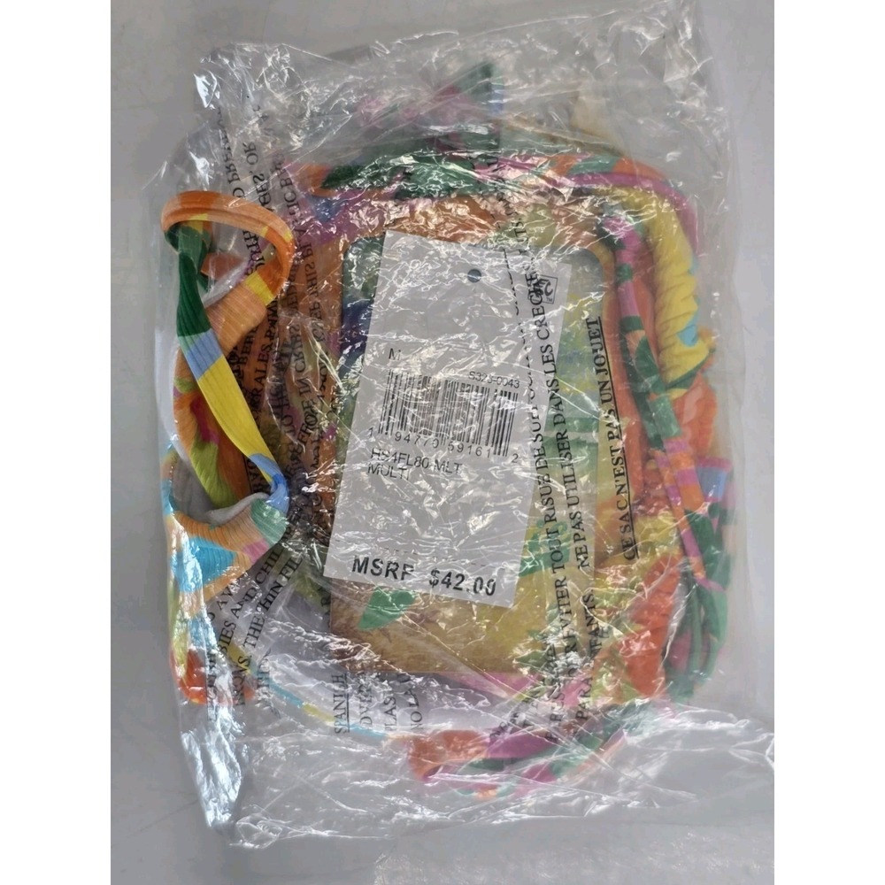 NWT Hobie Women's Standard Triangle Halter Bikini Swimsuit Top - Multicolor Sz M